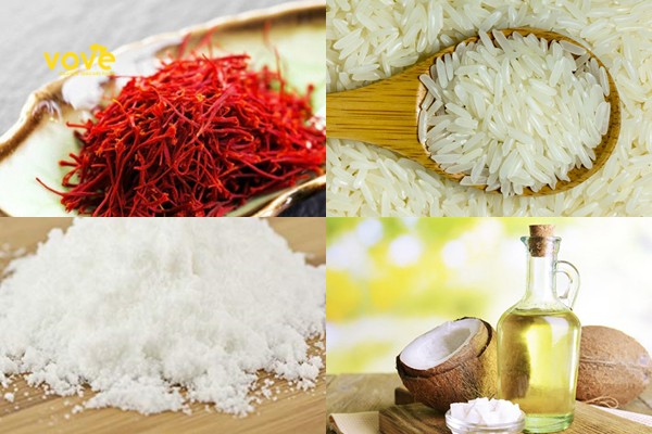 Nguyên liệu nấu cơm nhụy hoa nghệ tây