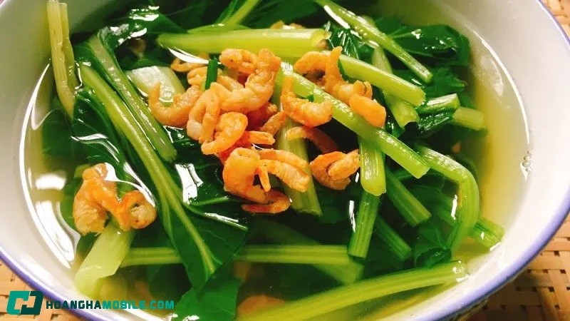 Canh cải nấu tôm khô ngọt dịu, công thức nấu ăn ngon mỗi ngày cho sức khỏe