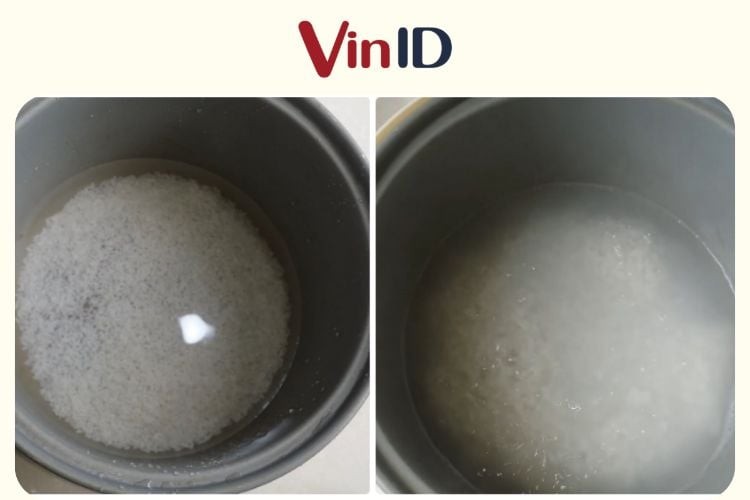 Nấu cháo trắng nhuyễn bằng nồi cơm điện