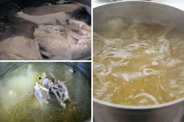 Hầm xương gà trong khoảng 60 phút để lấy nước dùng lẩu