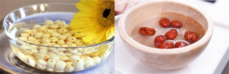 Nguyên liệu hạt sen táo đỏ đã sơ chế