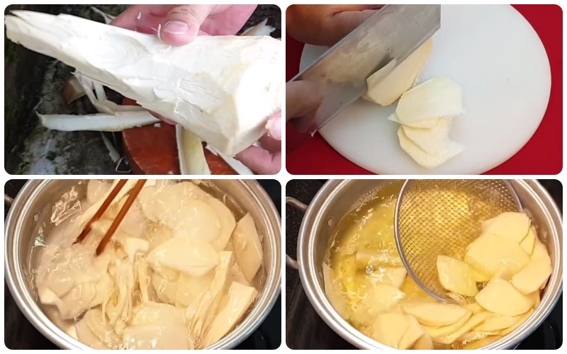 Sơ chế măng tre sạch, loại bỏ độc tố cho món lẩu vịt nấu măng