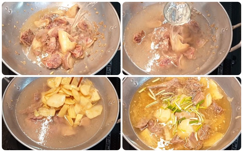 Nồi lẩu vịt nấu măng đang sôi, tỏa hương thơm lừng