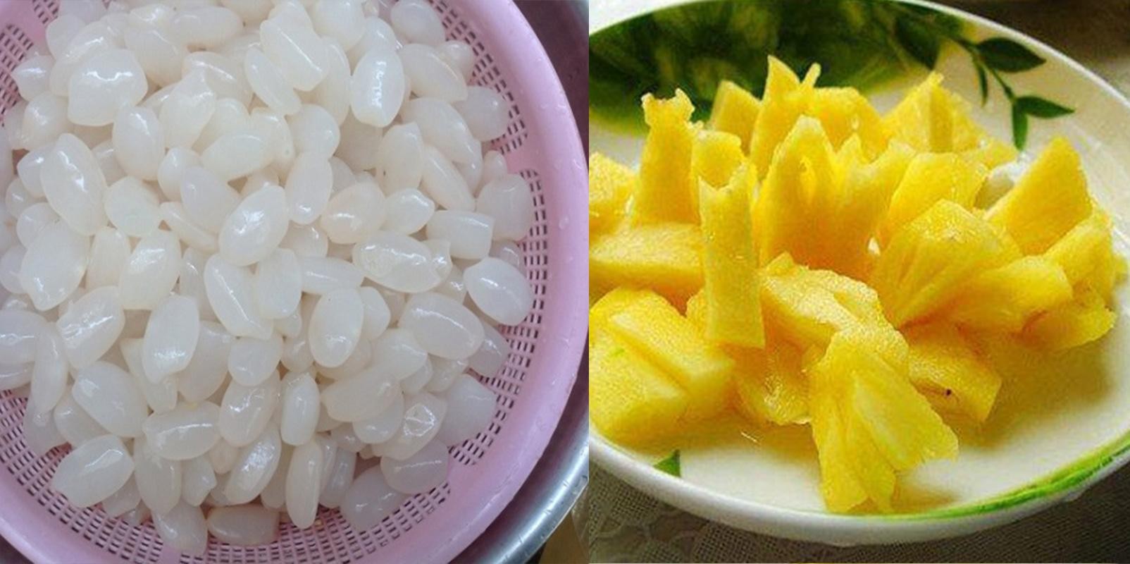 Hạt đác tươi và các nguyên liệu phụ trợ cho món chè giải nhiệt