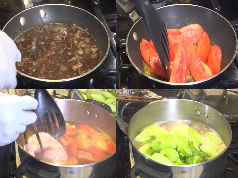 Nồi canh dọc mùng chua cá đang sôi hấp dẫn