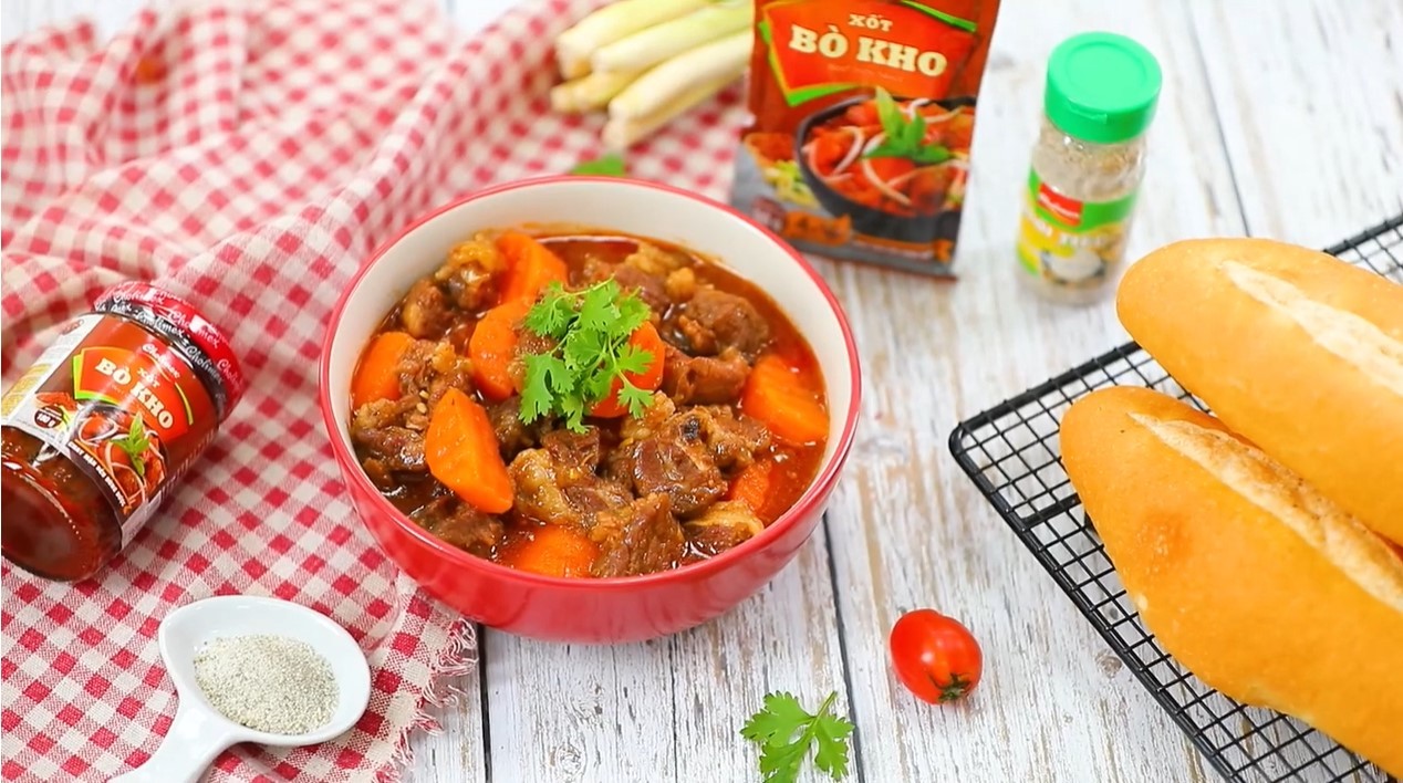 Xốt gia vị nấu bò kho Cholimex tiết kiệm thời gian nấu bò kho chuẩn vị