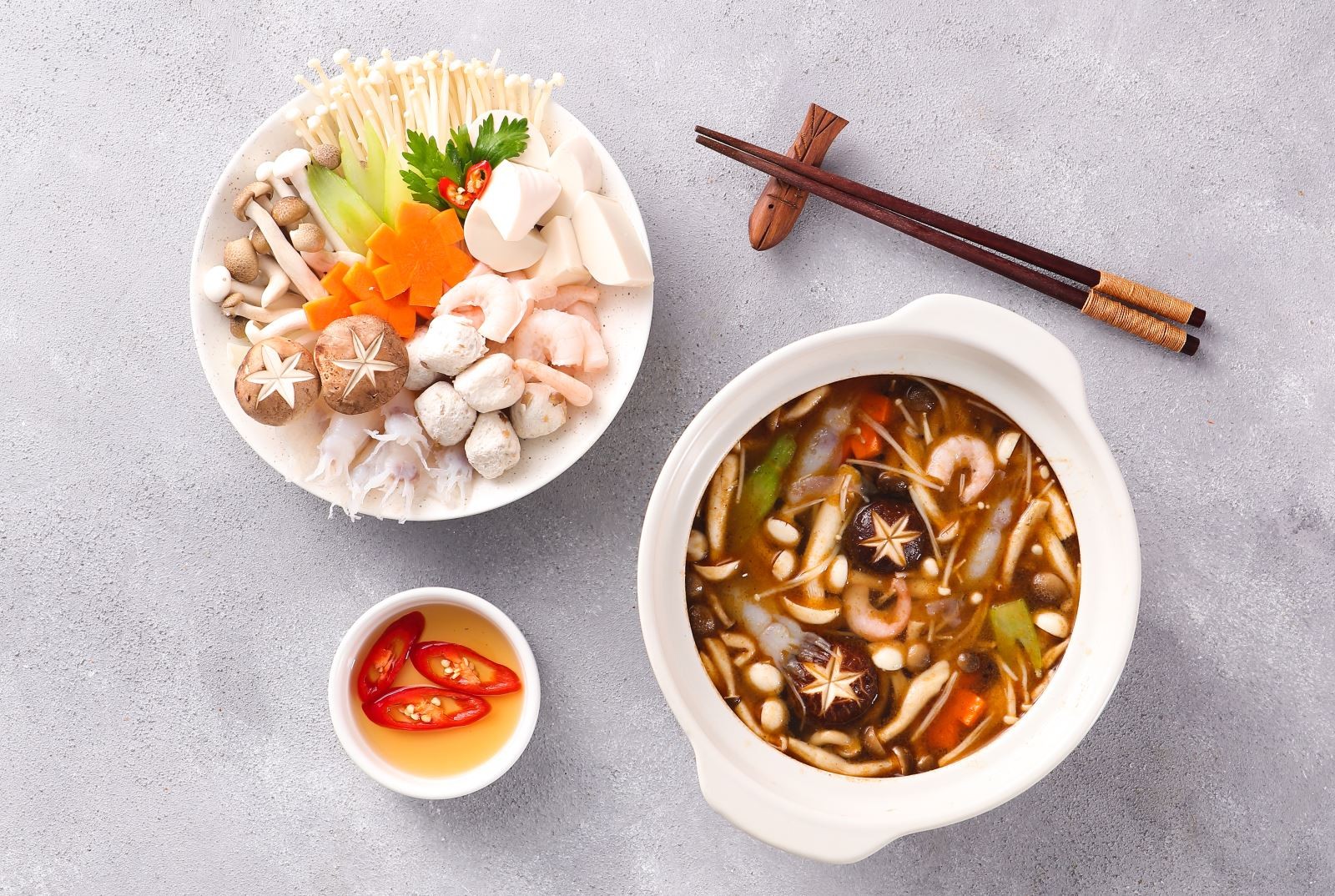 Món lẩu nấm chay thanh đạm