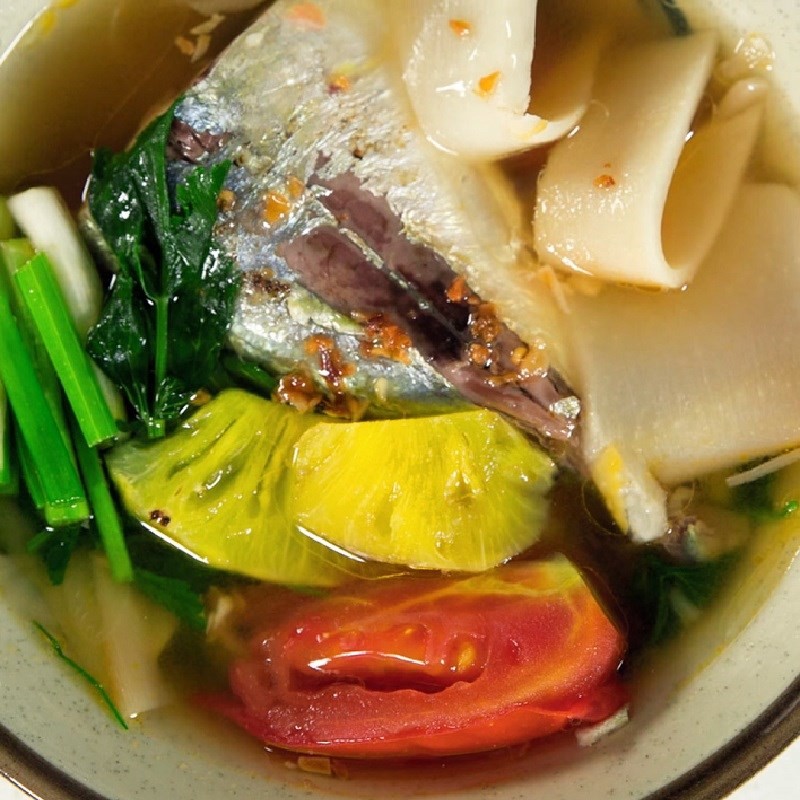 Thành phẩm canh chua măng