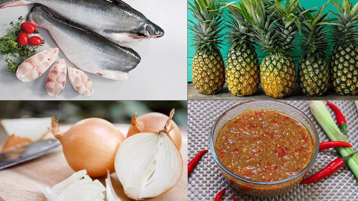 Nguyên liệu tươi ngon cho món lẩu cá tra nhúng giấm