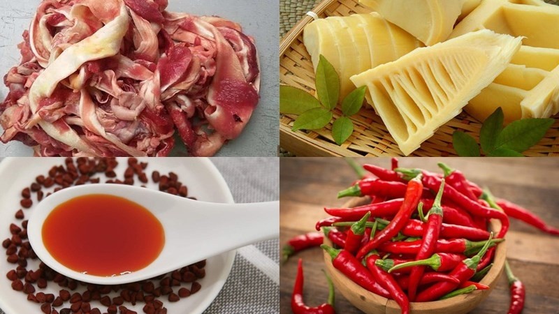 Nguyên liệu cho lẩu gân bò măng cay