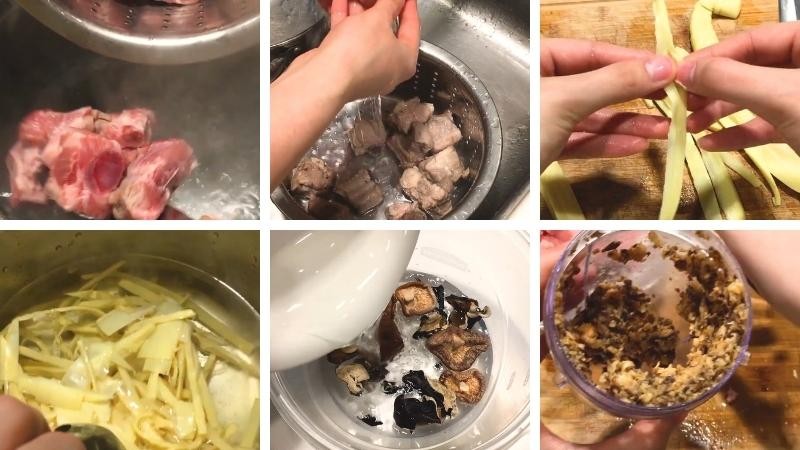 Cách Nấu Bún Sườn Măng Mọc Thơm Ngon Chuẩn Vị Gia Đình 3 Hướng dẫn sơ chế nguyên liệu chuẩn bị món bún sườn măng mọc