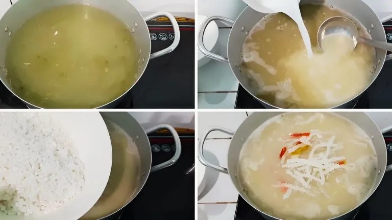 Thực hiện các bước nấu chè thạch sắn dây nước cốt dừa hoàn chỉnh