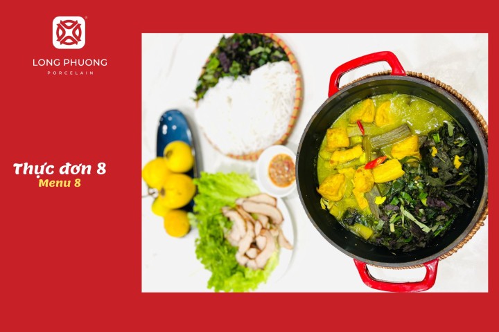 Bún cá nấu chuối đậu nghệ, món ăn đậm đà hương vị miền Bắc