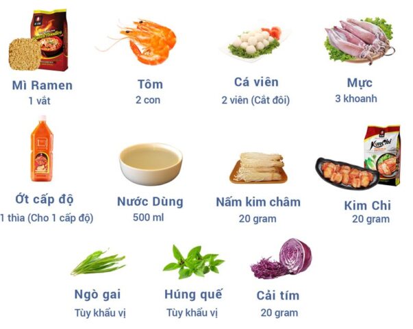 Món mì cay hải sản tự làm tại nhà không cần kim chi, với nhiều topping hấp dẫn và nước dùng đỏ rực