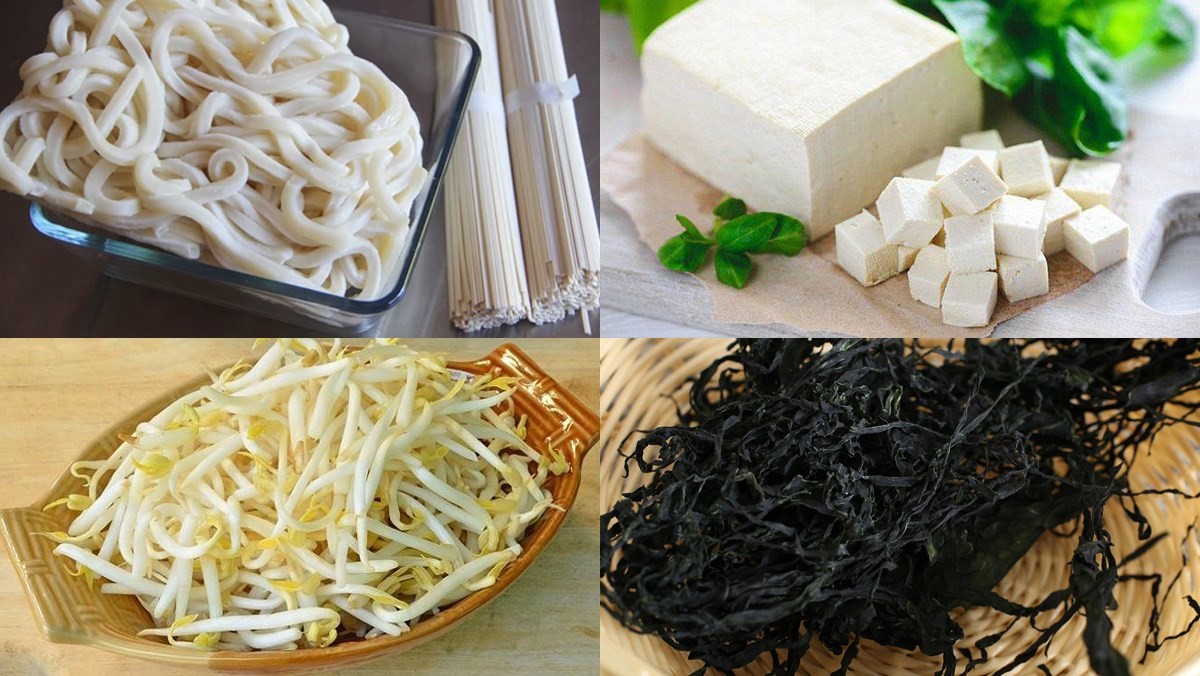 Nguyên liệu món ăn mì udon rong biển