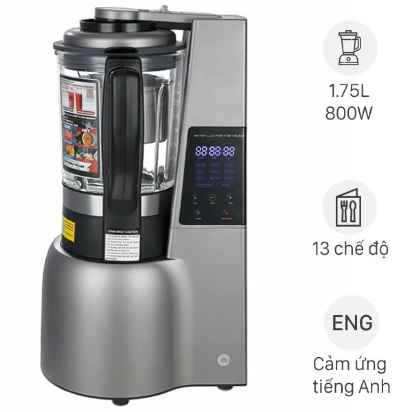 Máy làm sữa hạt đa năng Mishio MK-307 với các chức năng xay nấu tự động