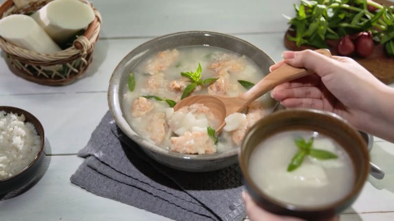 Bát canh củ mài nấu tôm thơm ngon, bổ dưỡng - một cách nấu canh củ mài ngon phổ biến