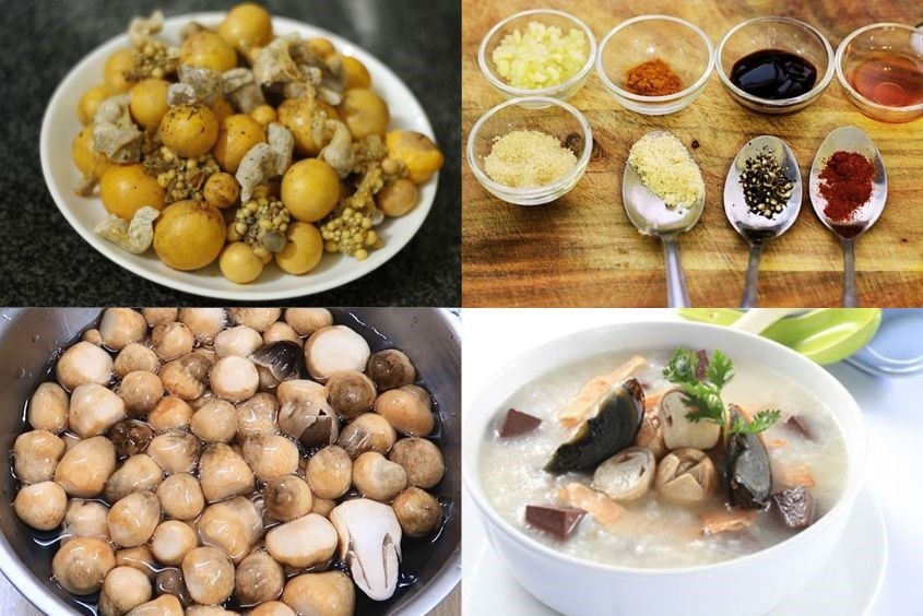 Món cháo trứng gà non nấu nấm rơm dễ làm tại nhà