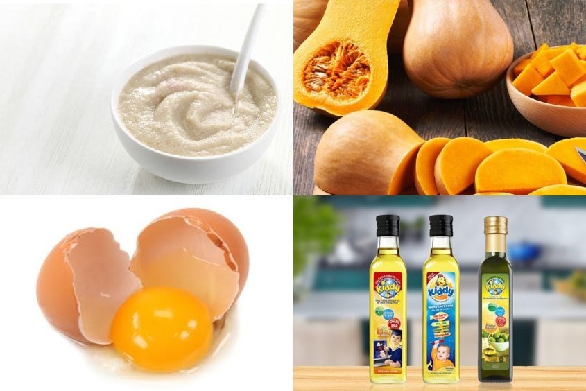 Cách nấu bột ăn dặm với bí đỏ cùng trứng gà