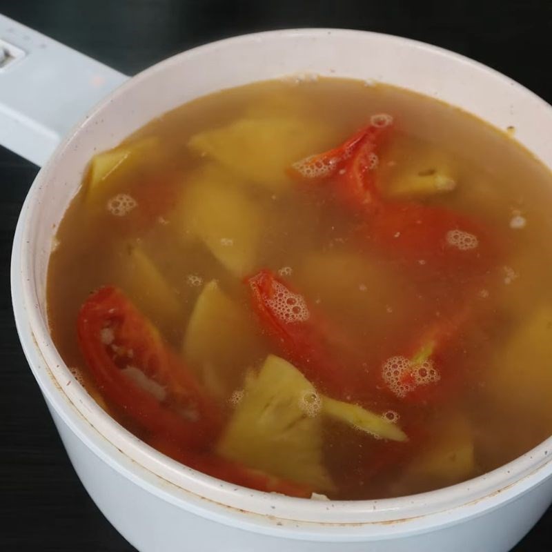 Bước 4 Nấu canh Canh chua thịt băm