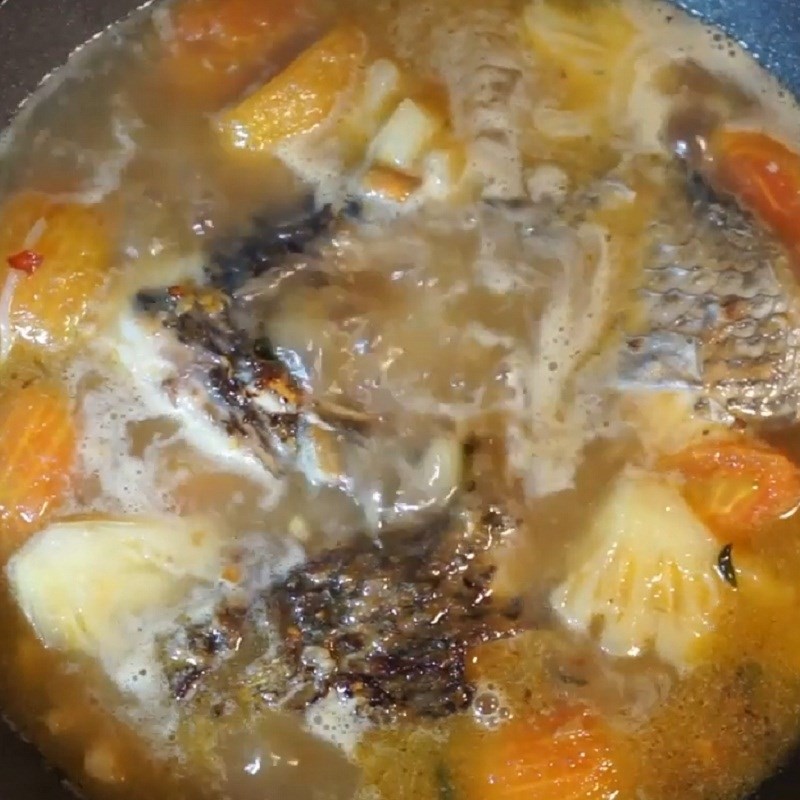 Bước 4 Nấu canh Canh chua cá rô phi