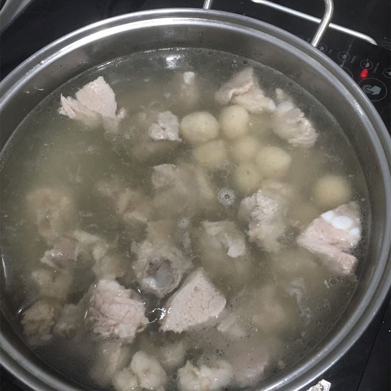 Bước 2 Nấu canh kim chi sườn non Canh kim chi sườn heo