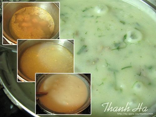 Bát cháo trùng trục thơm lừng, sánh mịn đã hoàn thành, sẵn sàng phục vụ bé yêu