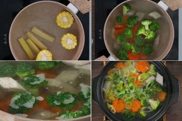 Nấu nước dùng cho nồi lẩu chay thập cẩm tại gia