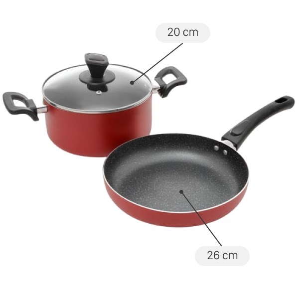 Bộ nồi chảo nhôm chống dính Delites NCE005-20-26