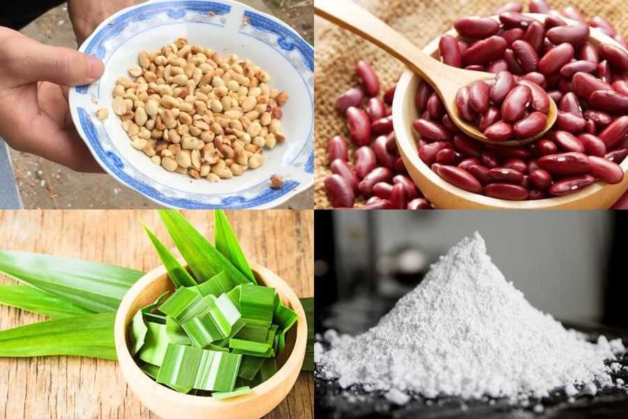 Chuẩn bị nguyên liệu nấu chè đậu đỏ bánh lọt.