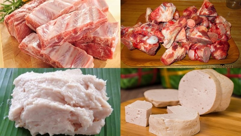 Nguyên liệu tươi ngon cho món bún mọc sườn miền Bắc