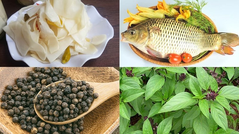 Nguyên liệu món ăn lẩu cá chép giòn măng chua