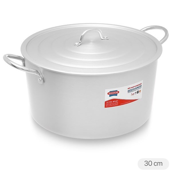Nồi nhôm anod 30 cm Sunhouse SHG2730SA chuyên dụng cho các món canh có nhiều nguyên liệu