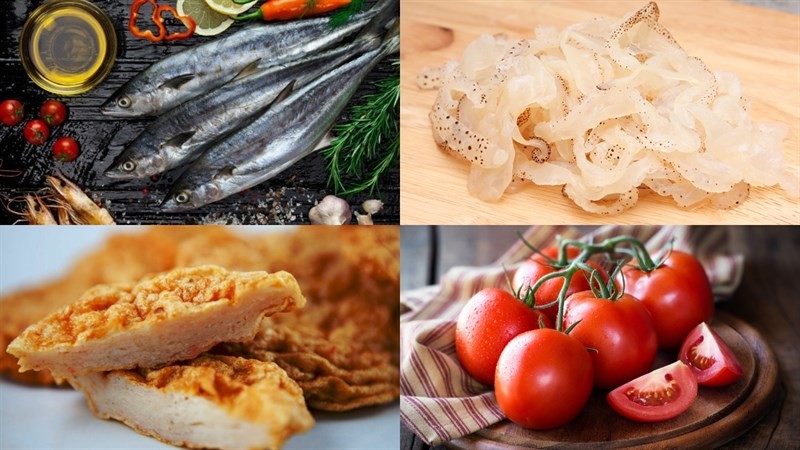 Nguyên liệu tươi sống chuẩn bị cho món bún cá thu sứa Nha Trang