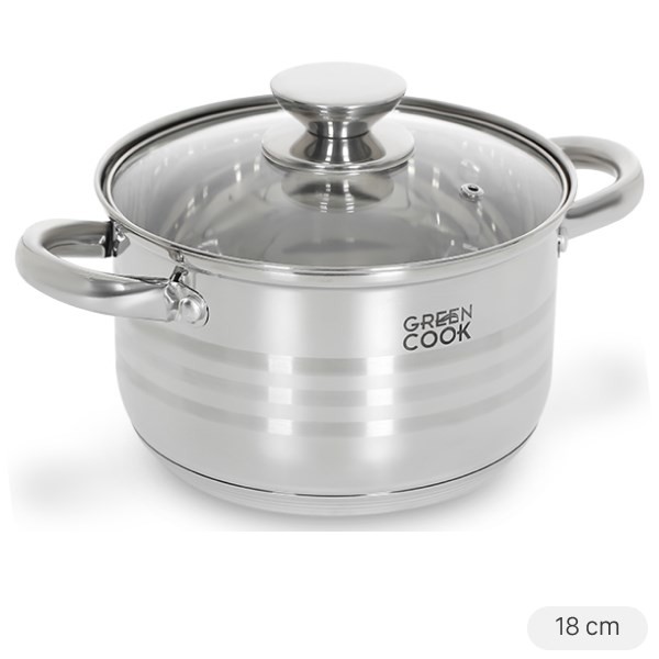 Nồi inox Green Cook 18cm tiện lợi cho các món canh rau càng cua khẩu phần nhỏ.