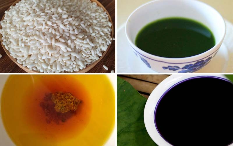 Nguyên liệu làm xôi ngũ sắc cúng 15/7 Âm lịch tươi ngon