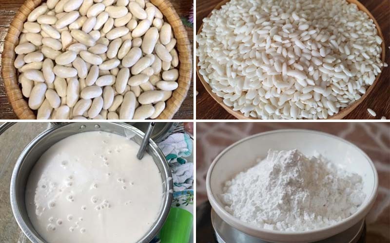 Nguyên liệu làm chè đậu trắng cúng Rằm tháng 7 thơm béo