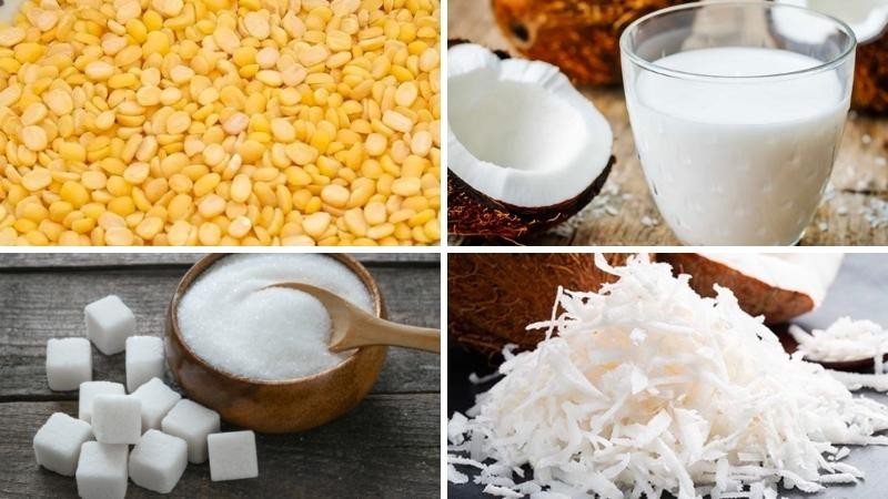 Nguyên liệu làm chè đậu xanh đánh cúng Rằm tháng 7 đơn giản