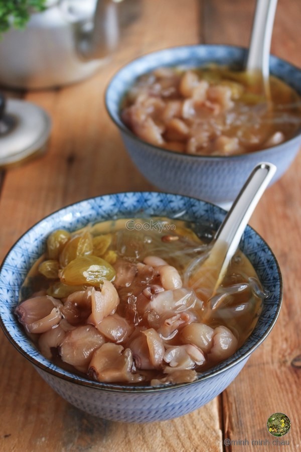 Chè nhãn nhục thạch rau câu, món ăn vặt thanh mát đặc trưng của người Hoa