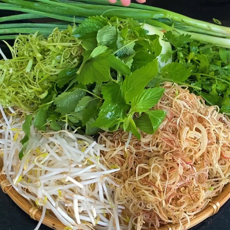 Bước 4 Rau ăn kèm cho món bún chả cua