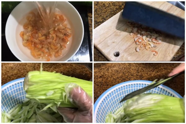 Các bước sơ chế nguyên liệu cơ bản cho món canh bầu nấu tôm khô