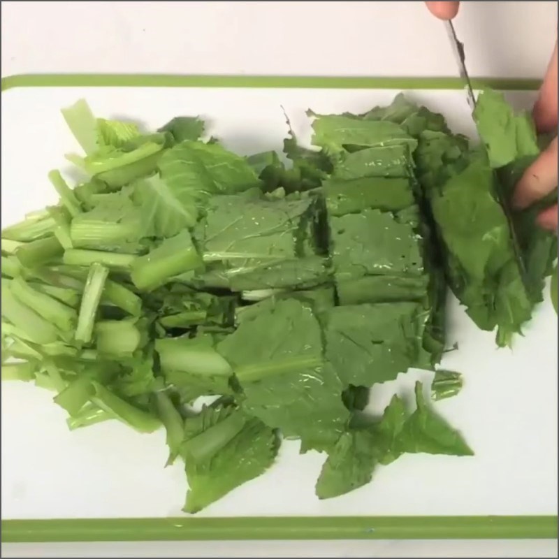 Rau cải bẹ xanh đã cắt khúc
