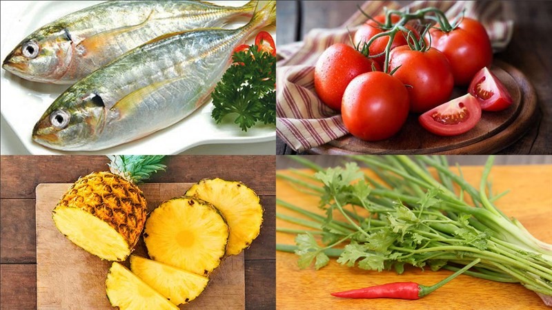 Các nguyên liệu tươi ngon cho cách nấu cá bạc má ngon với dứa