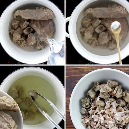 Nấu nước hầm xương để có nước dùng ngọt thanh cho món cháo gạo tẻ