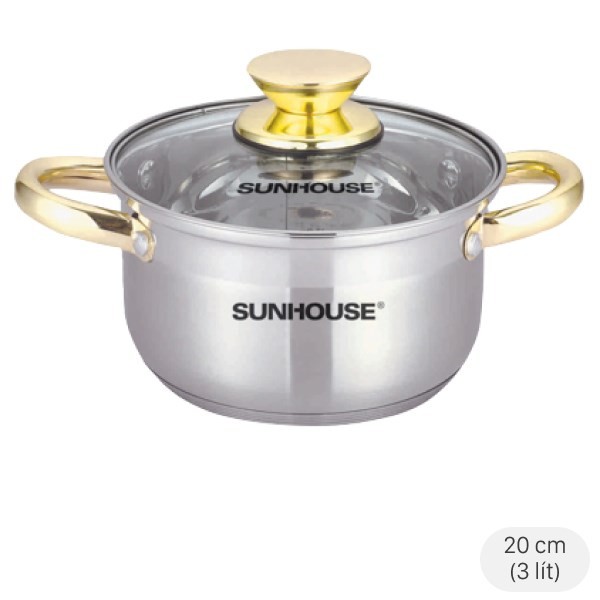 Nồi inox Sunhouse 5 đáy, một dụng cụ không thể thiếu khi nấu các món canh rau càng cua.