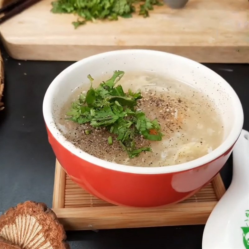 Món súp hải sâm thịt gà thơm ngon, bổ dưỡng đã hoàn thành