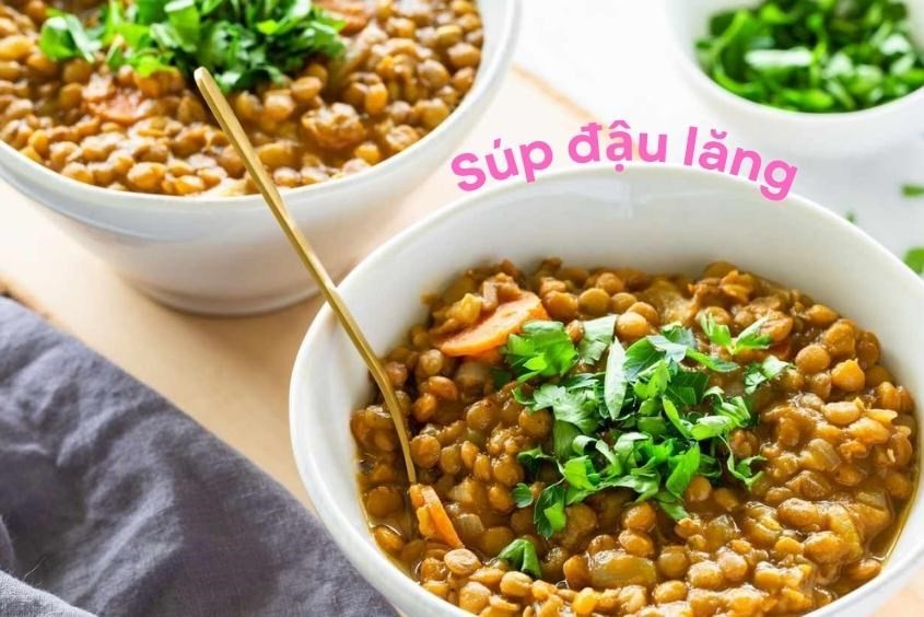 Súp rau củ cho bé đậu lăng