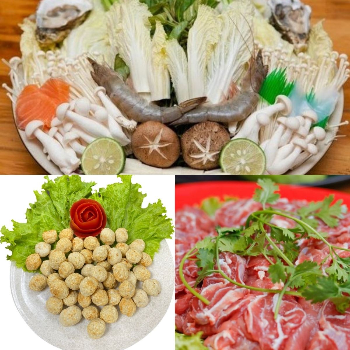 Bàn tiệc lẩu tả pí lù chua ngọt hấp dẫn với đa dạng nguyên liệu