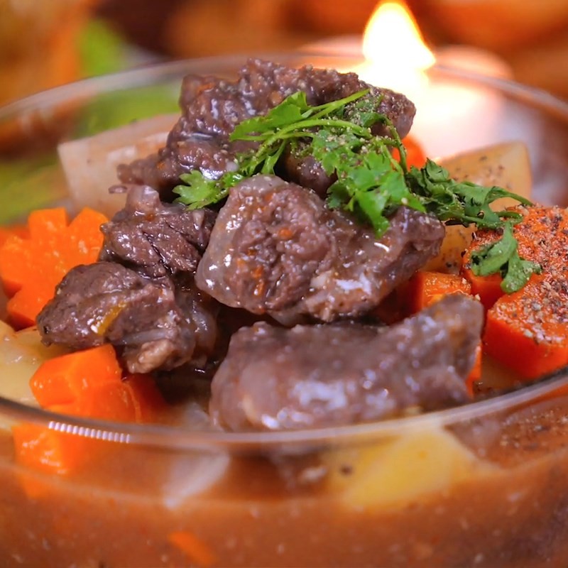 Bước 7 Thành phẩm Bò sốt vang khoai tây cà rốt