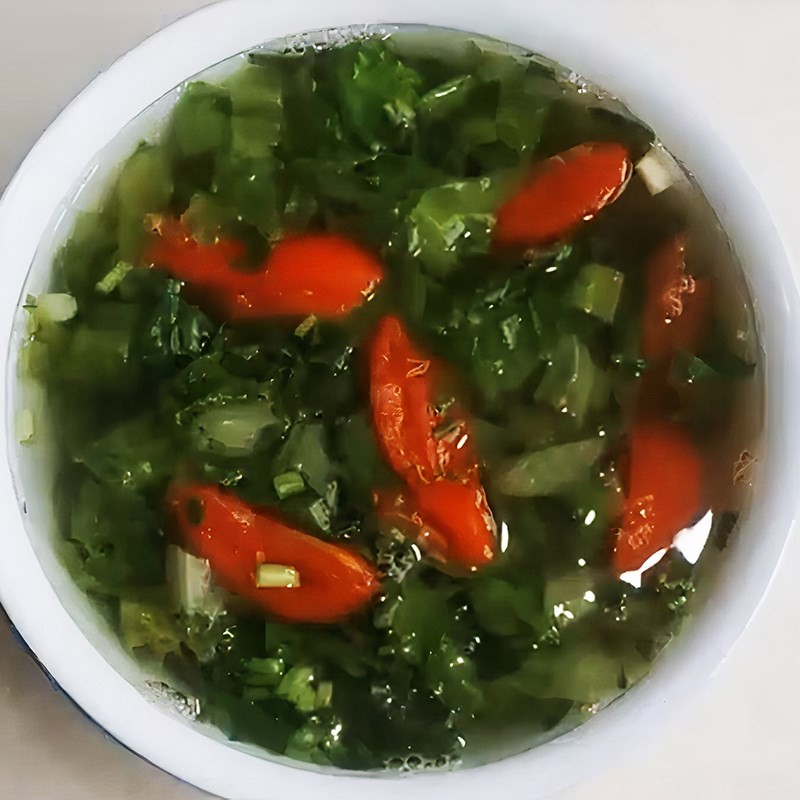 Thành phẩm Canh xà lách chay